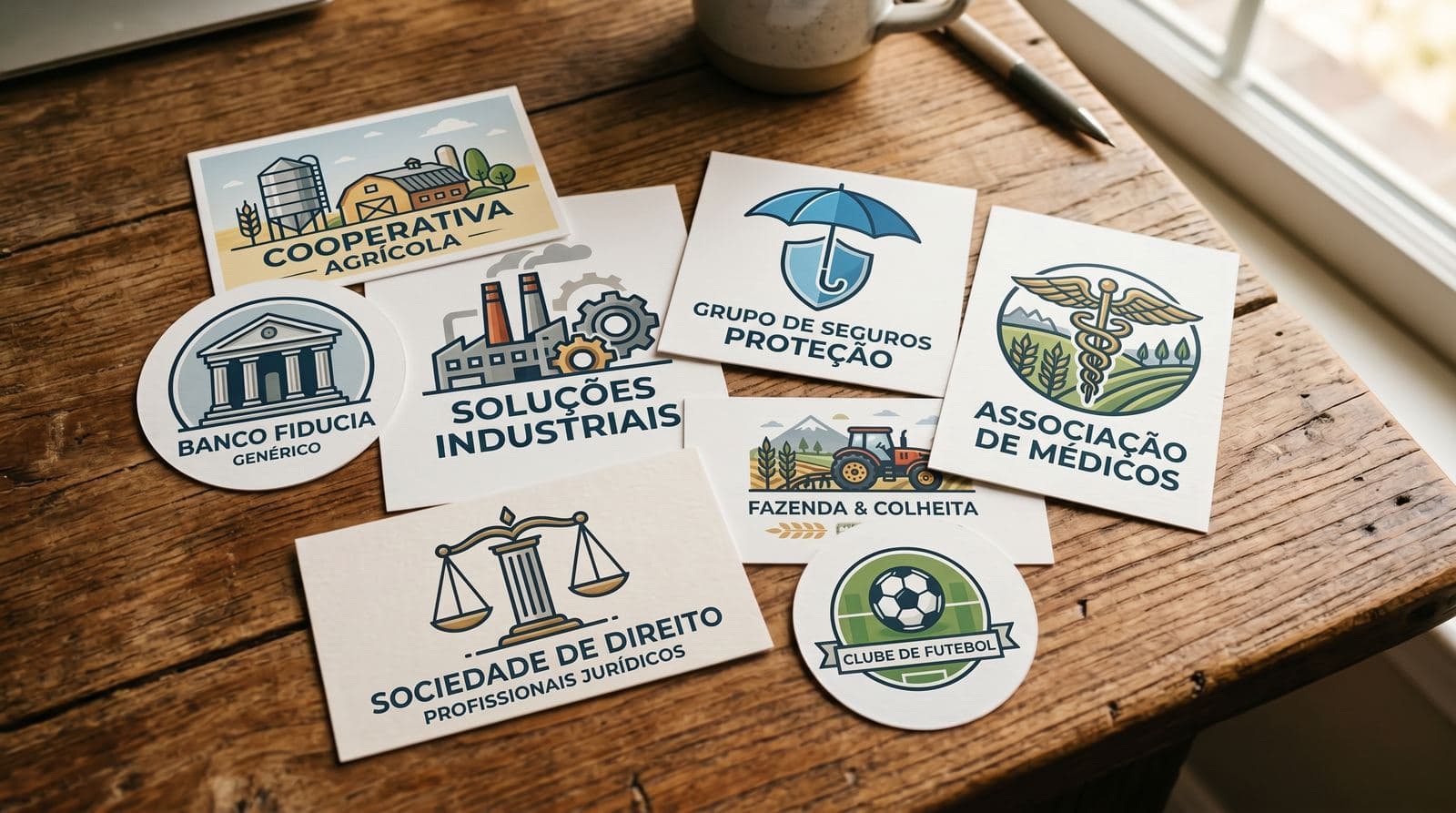 Cartões de diferentes tipos de instituição que podem firmar convênio